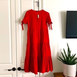 New, with tags Madewell tiered Swiss dot dress.